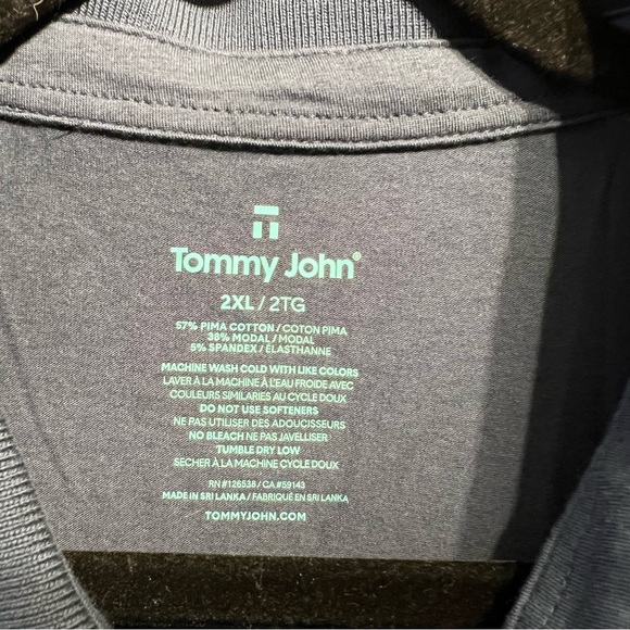 2 NWT Tommy John Second Skin Pima Cotton Short Sleeve Polo Shirt Size 2XL - Picture 4 of 6